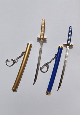 Keychain Mini_Katana_Sword_Keychain_Set-Packof2(Gold&Blue) Key Chain