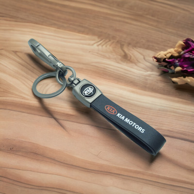 Daiyamondo Kia Stylish Leather Stripe keychain .best quality leather keychain Key Chain