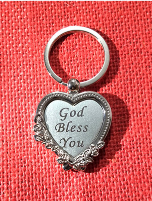Meeko.com Heart sape God Bless You jesus christ key chain Key Chain