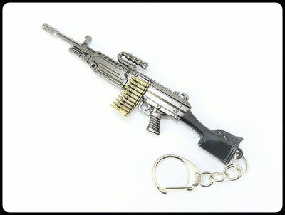 gtrp Top_Pubg 3D Metal Body Props M249 Gun 120mm Length Key Chain