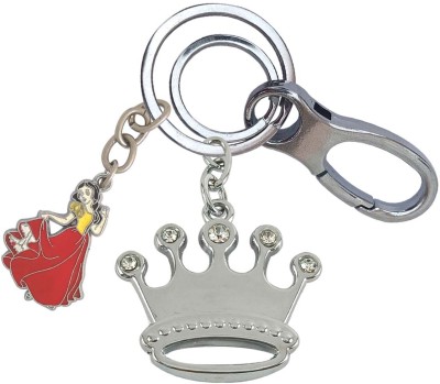 SHOKY LOOKS Perfect Quality Crown With Dancing Cinderella Locking Lock Key Chain