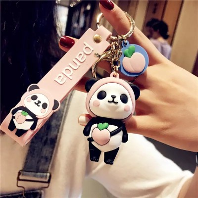 gtrp Cute 3D Panda Keychain With Charm (Pink) Key Chain