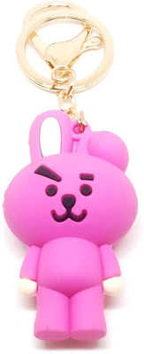 Auvella Cute Cooky BT21 Kpop Character Fancy Silicone Keyring (Multicolour) Key Chain