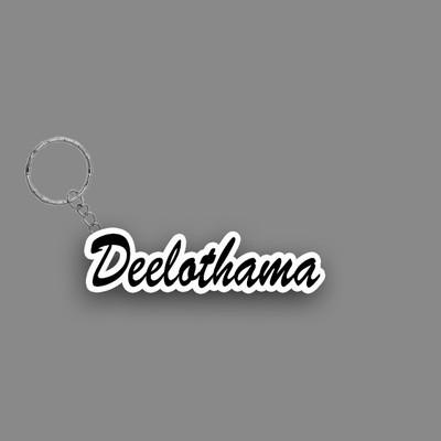 SY Gifts SYG Deelothama Name Keychain White And Black Key Chain