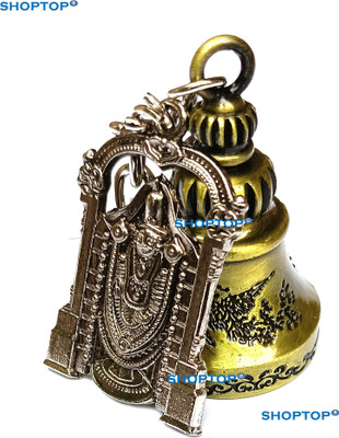Meeko.com Gold Guardian Bell with Balaji Metal Key Chain For Blessings and Good Luck UI-01 Key Chain