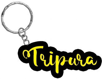 SY Gifts Tripura Name Black Yellow Name Keychain Key Chain