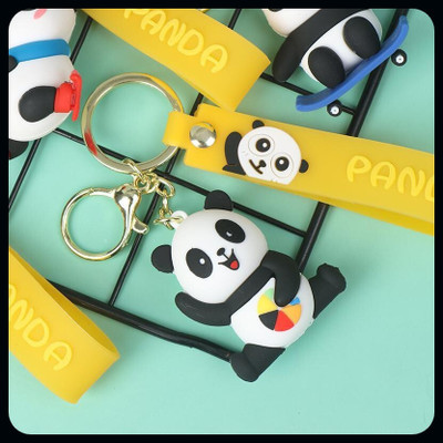 gtrp Keychain-keychain-Cartoon Panda Sports Weightlifting Skating Panda Key Key Chain