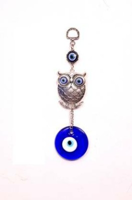 Auto Emporium Hub Eye and Owl Evil Eye Hanging Nazar Battu Raksha Kawatch for Home Key Chain