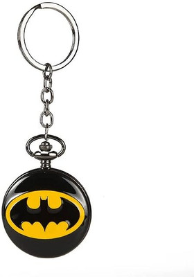 gtrp Batman Black Yellow Premium Pocket Watch Metal Keychain Retro Key Chain