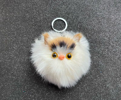 sky enterprises Soft Toys Cute Fashion Kids Dolls Pompom Fluffy Keychains Charm Key Chain