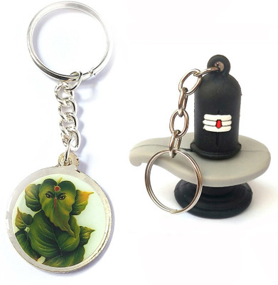 Meeko.com Keychain-Lord Ganesha With Shivling Key Chain 01 Key Chain