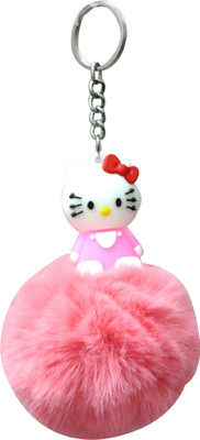 heeva creation cute Kitty KeyChain With Pom Pom. Key Chain