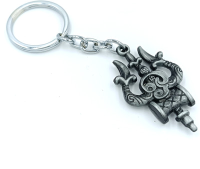 SCO Lord Shiva Shankar Mahadev Om with Damru Trishul Keychain|Shivu Keyring Bike,Car Key Chain