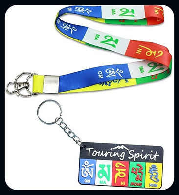 Meeko.com combo Om Amne Padme hum/Peace Mantra/Velvet Ladakh Prayer Keychain-A Key Chain