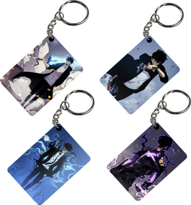 Printkaya Jinwoo (Pack of4)Anime Printed Keychain For Bike,Car Key Chain Key Chain Key Chain