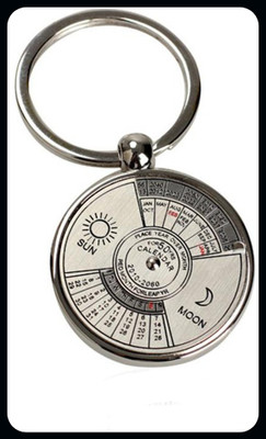 gtrp Keychain-50 Years Perpetual Date Calendar (Silver) Key Chain