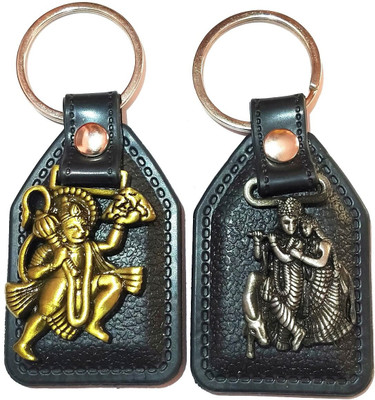 Meeko.com Radha Krishna With Hanuman Assorted Color Bike Key Chain 04g56u Key Chain