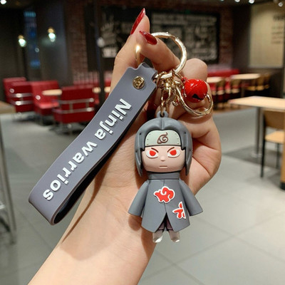 WHITE POPCORN Naruto Itachi Uchiha 3D Keychain Strap Charm & Hook PVC Anime Cartoon Model Key Chain