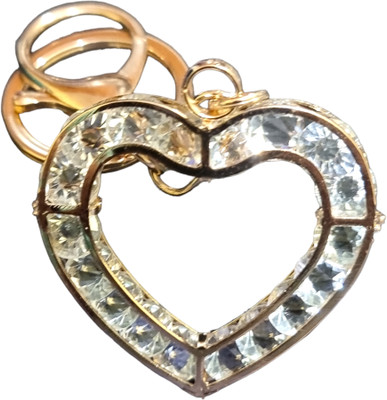 TechBytesRetail Premium Stainless Gold Crystal for Girls (Big Heart with Crystals) Key Chain