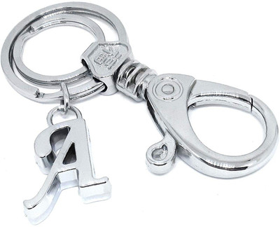 Newview A Plated Pendant Letter Alphabet Hook Keyring Keychain for Bike Silver Keychain Key Chain