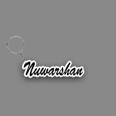 SY Gifts SYG Nuwarshan Name Keychain White And Black Key Chain