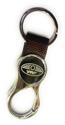 Jdp Novelty Round Shape Leather Metal Keychain for Java Bike. Key Chain