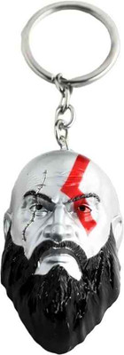 RV Mart Game God of War Face Metal Keychain Key Chain for Car Men Women Key Ring Key Chain
