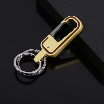 Jdp Novelty Stylish Hook Locking Silver Metal Carabiner Double Ring Metal KeyChain.8016 Key Chain