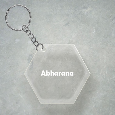 SY Gifts Abharana Name Hexagon Keychain Key Chain