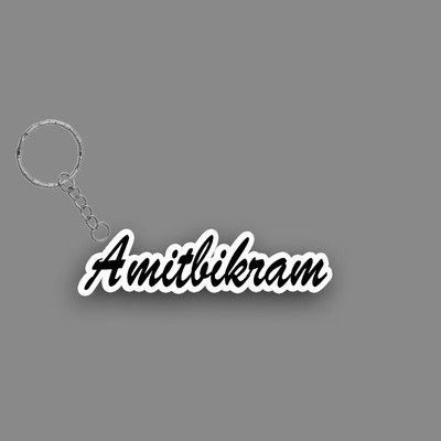 SY Gifts SYG Amitbikram Name Keychain White And Black Key Chain