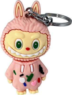 Kraft Crate Labubu Inspired-Multi 3D Rubber Keychain |Cute Bunny Key Ring for Bags & Gifts| Key Chain