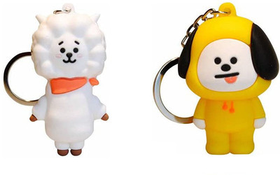 Newview RJ CHIMMY BTS Army Characters 3D Rubber Keychain and Keyring Key Chain