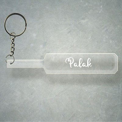 SY Gifts Cricket Bat Logo Design With Palak Name Key Chain