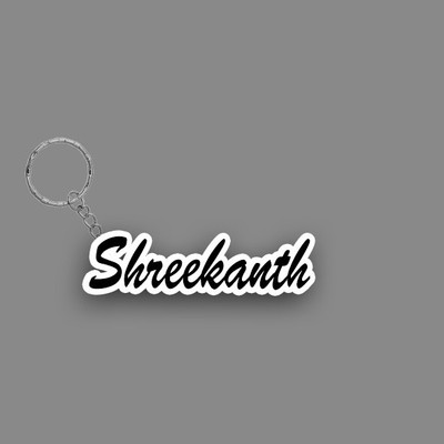 SY Gifts SYG Shreekanth Name Keychain White And Black Key Chain