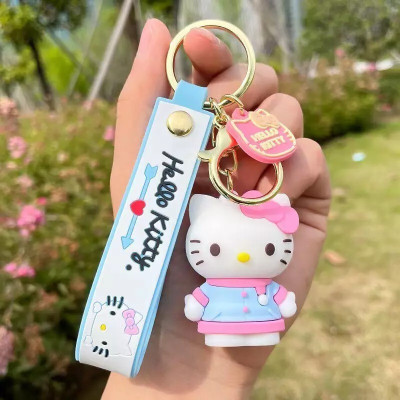 BBG FK_Cute 3D Hello Kitty With Blue Dress Keychain For Girls & Boys Key Chain