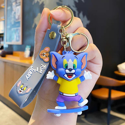 ZOQQI Silicone Keychain Tom & Jerry Collection Cartoon Key Ring for Bags & Backpacks Key Chain