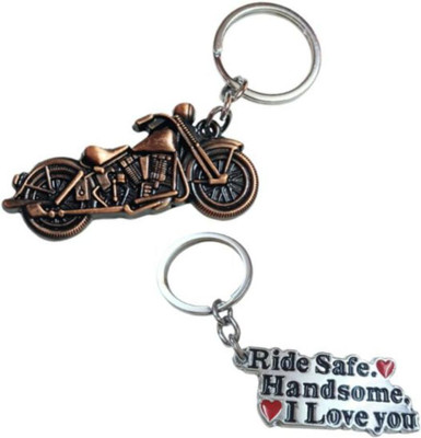 PEARLISH Royal Enfield Bike & Ride Safe Keychain Combo X-1 Key Chain
