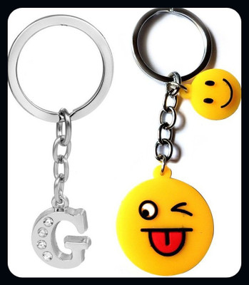 Meeko.com letter Letter G Design and smiley key chain 004_kk495 Key Chain