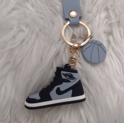 SHRI JI Classic Grey TRENDY Shoe Keychain & Keyring with Strap & Ball Charm Key Chain