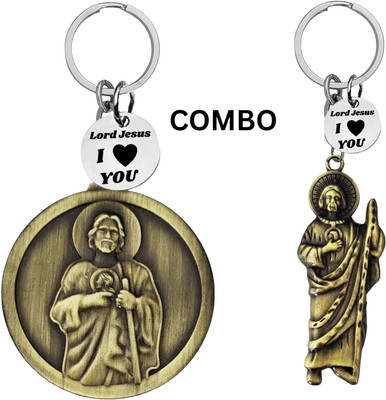 M Men Style Lord Jesus Keychain Combo– Sacred Heart Religious Keyring Set SkeyCom630-657 Key Chain