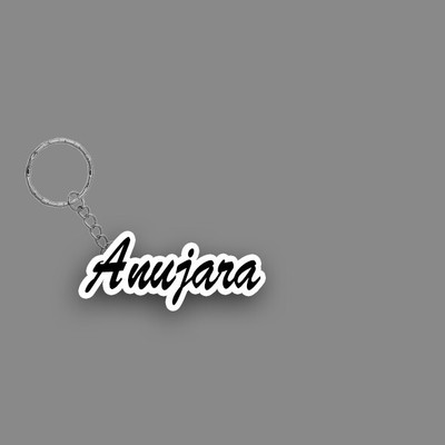 SY Gifts SYG Anujara Name Keychain White And Black Key Chain