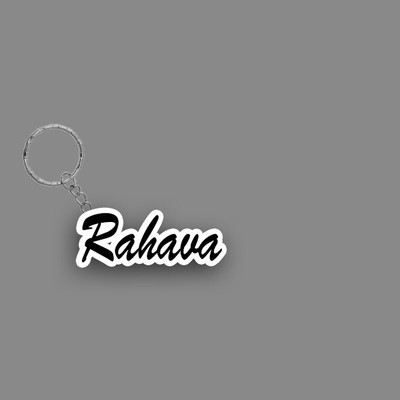 SY Gifts SYG Rahava Name Keychain White And Black Key Chain