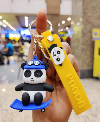 Swasti SILICONE KEYCHAIN PANDA SKATE Key Chain