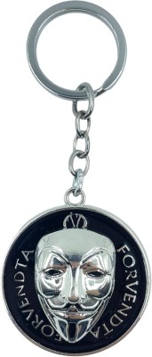 HappierYou V for Vendetta Face Mask Rotating Keychain Vendatta Face Moving Keychain Key Chain