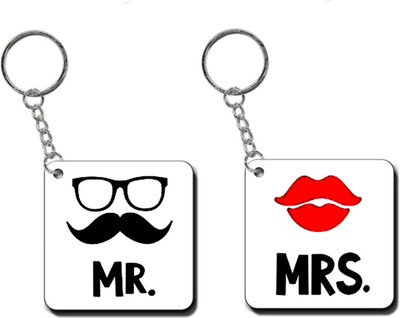 dk printing N-Mr. and Mrs. printed woodan keychain Key Chain