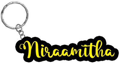 SY Gifts Niraamitha Name Black Yellow Name Keychain Key Chain