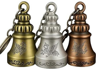 OTTAVO Guardian Bell Keychain 3– Protective Motorcycle Charm & Good Luck Gift Key Chain