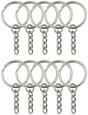 ShopTop Crafts Silver Key Chain Rings 10 piece Key Chain