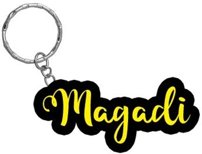 SY Gifts Magadi Name Black Yellow Name Keychain Key Chain