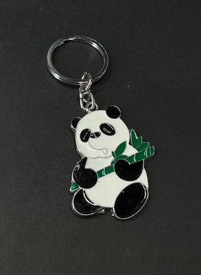Skycart Cute Panda Keychains Steel Action Figure 3D Rubber Silicone Key Chain